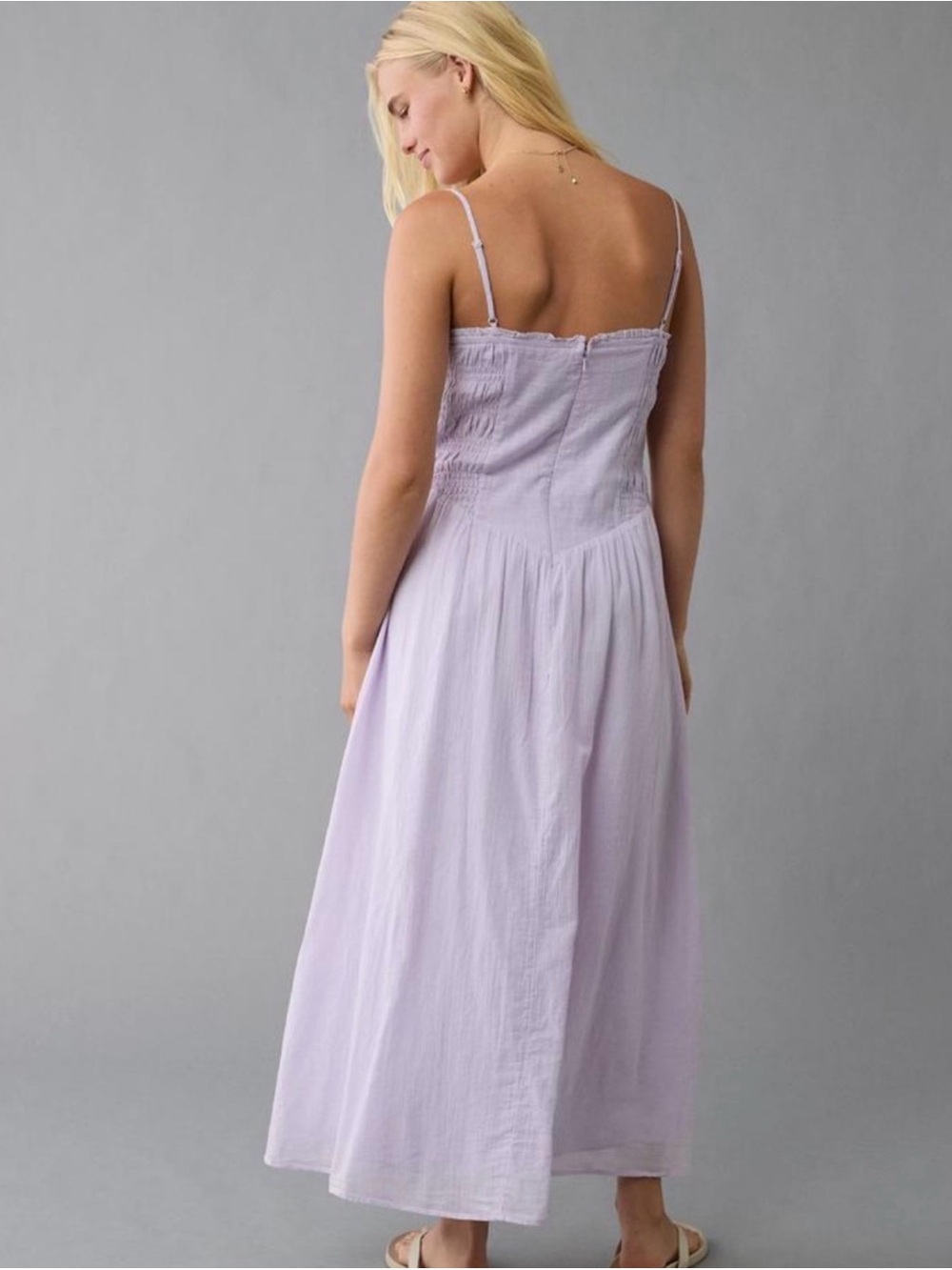 American Eagle Outfitters Lilac Smocked Maxi Dress - Picture 2 of 4